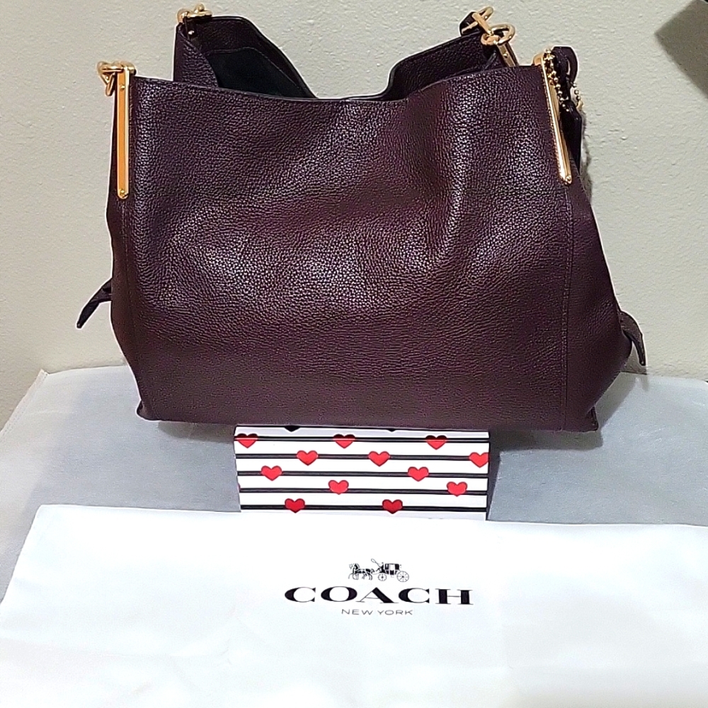 Brown/Burgundy Coach Shoulder Bag - Picture 10 of 10